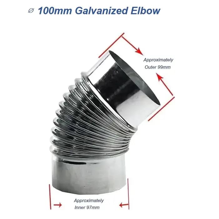 Connecteur de Tube de Ventilation à Filetage Coudé pour Conduit de struction ée, Raccord Galvanisé p