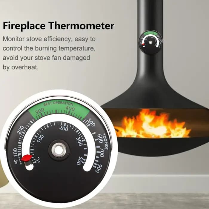 Alliage d'aluminium cheminée ventilateur thermomètre aimant tuyau de poêle