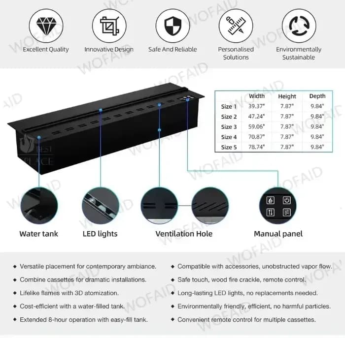 Cheminée électrique LED améliorée