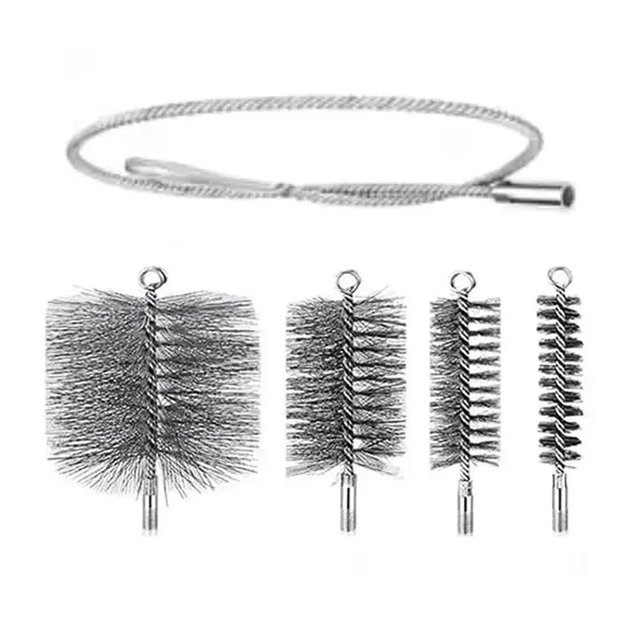 Ensemble de brosses pour tuyaux en fil d'acier inoxydable, brosse de nettoyage de cheminée, brosse d
