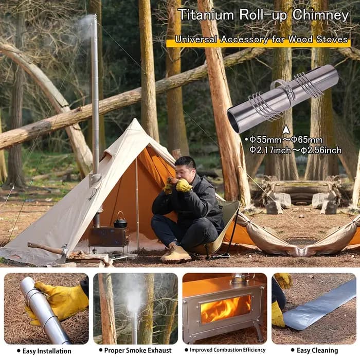 Soomloom cheminée en rouleau de titane pour poêle à bois 2m 2.5m 3m accessoire