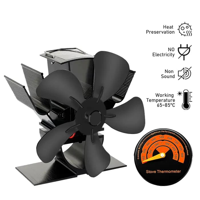 Mini ventilateur de poêle silencieux à 5 lames