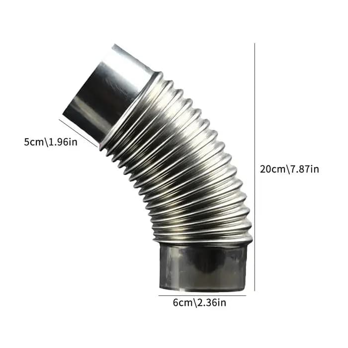 Tuyau de cheminée coudé à 45 degrés en acier de 60mm