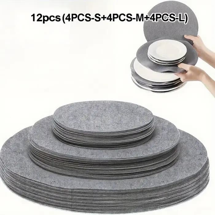 Tapis de poêle en feutre antidérapant, 12/24 pièces, tapis chauffant, assiette à dîner, assiette ron