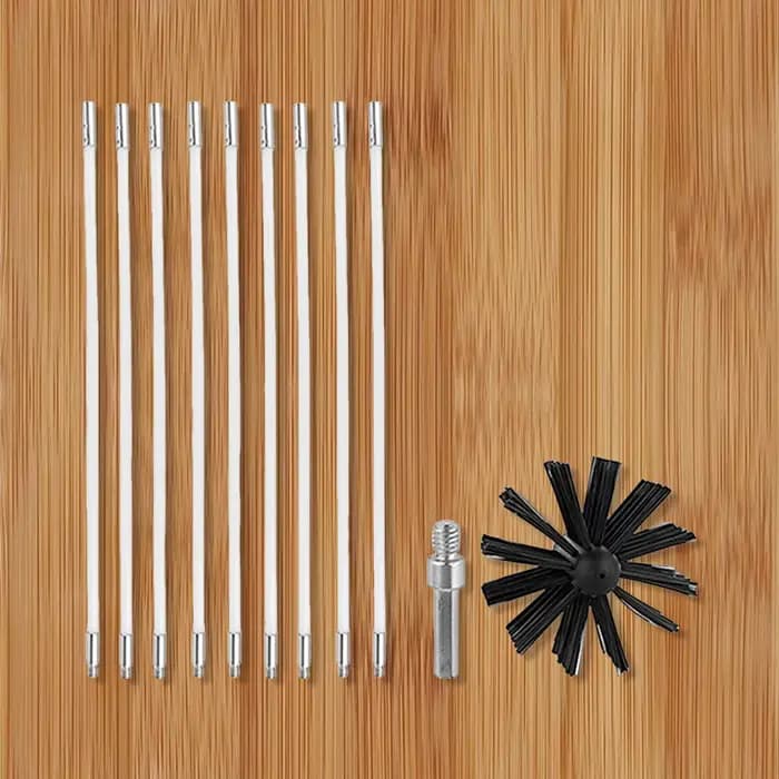 Kit de brosses de nettoyage de cheminée avec longues tiges