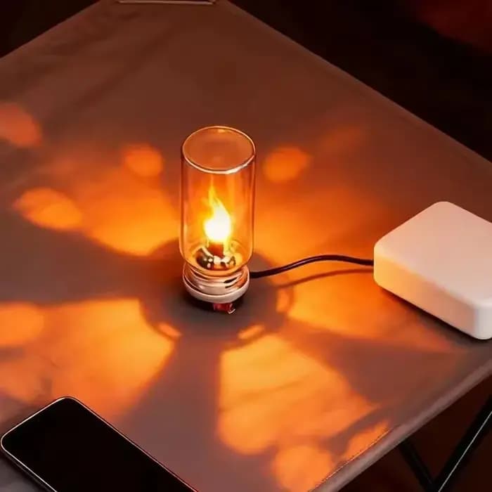 Lampe d'ambiance LED à effet de flamme de cheminée