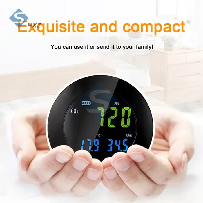 Détecteur de gaz CO2, moniteur numérique de qualité de l'air HT-501 avec ℃ / ℉ Commutateur