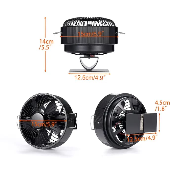 Ventilateur de poêle noir silencieux autoportant