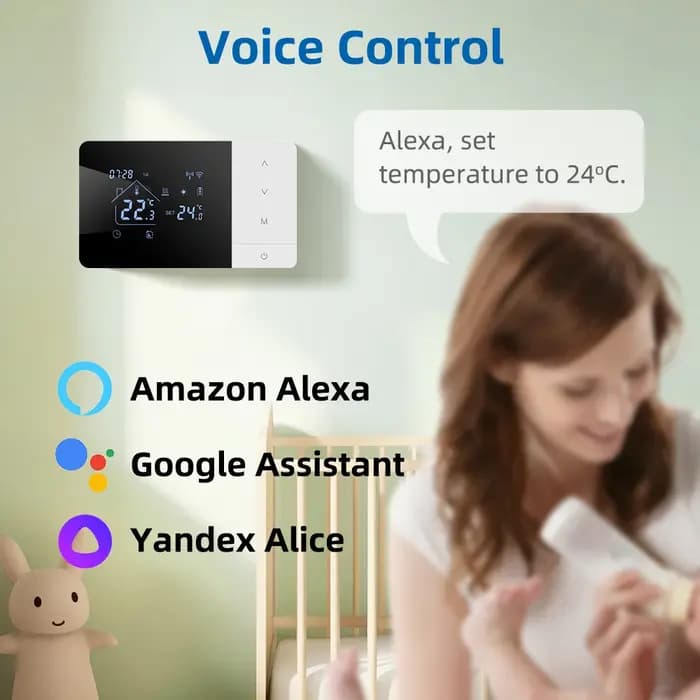 Beok Tuya Thermostat de chauffage par batterie Wifi régulateur de température de chauffage/refroidissement pour chaudière à gaz fonctionne avec Google Home Alexa