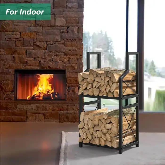 Support à bois en acier pour intérieur