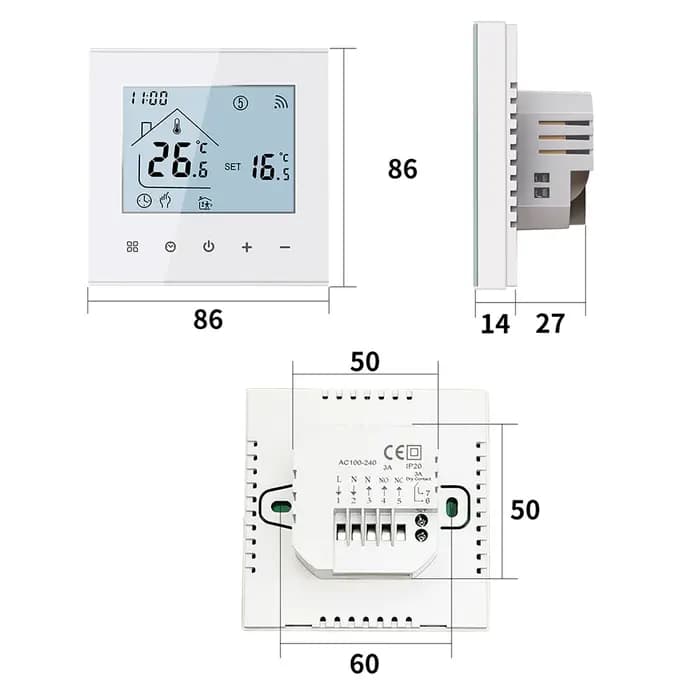 MINCO HEAT M4A Thermostat au sol chaud Tuya WiFi 3A 16A chaudière à gaz électrique/contrôleur de température de chauffage de l'eau 1 PC