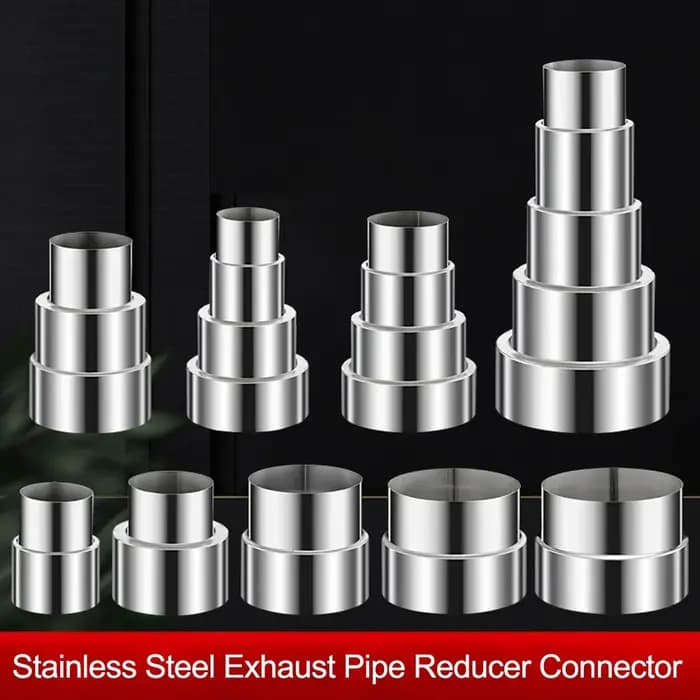 Tuyau de réduction en acier inoxydable pour tuyaux de cheminée et de poêle avec changement de diamètre de 120 mm à 50 mm pour le chauffage ou le refroidissement