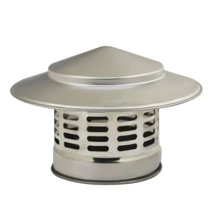 Bouchon de cheminée en acier inoxydable 75-200mm avec écran pour embout de tuyau de poêle extérieur