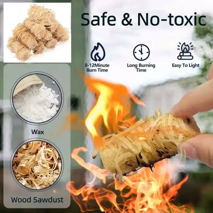 30/60 bâtonnets de cire naturelle pour allumer le feu