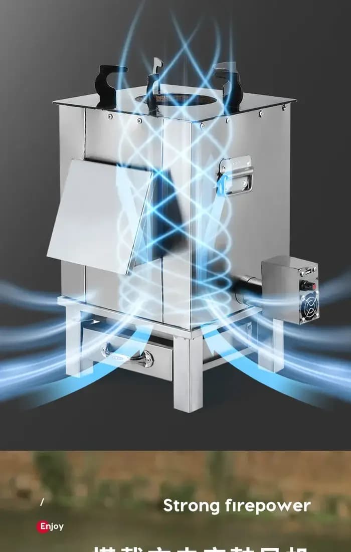 Poêle à bois en acier inoxydable rural