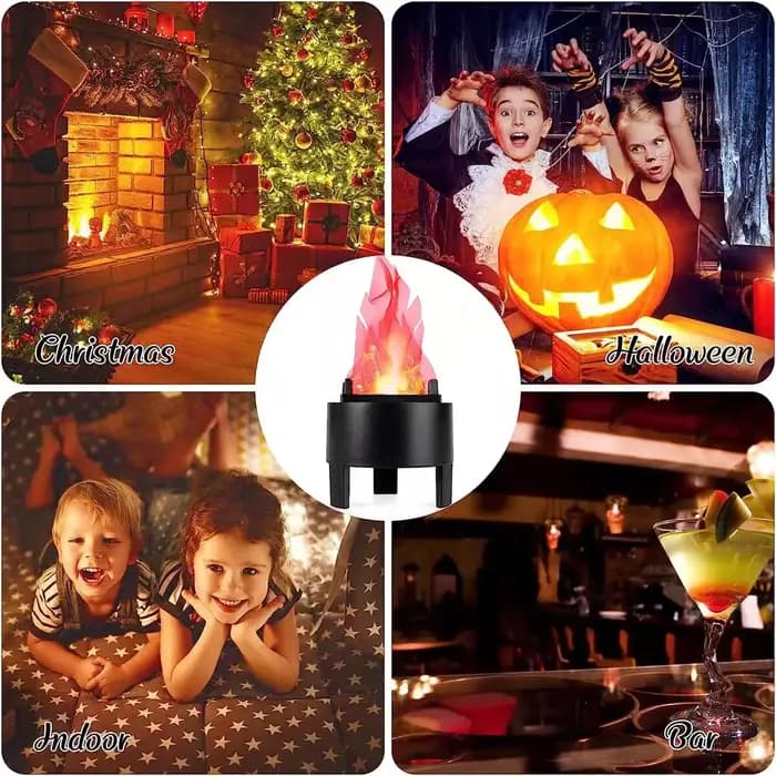 Behogar-Lampe LED en Forme de Flamme Simulée, Brasier Brûlant, Accessoire pour Halloween, ixde Noël, Décoration de Bar