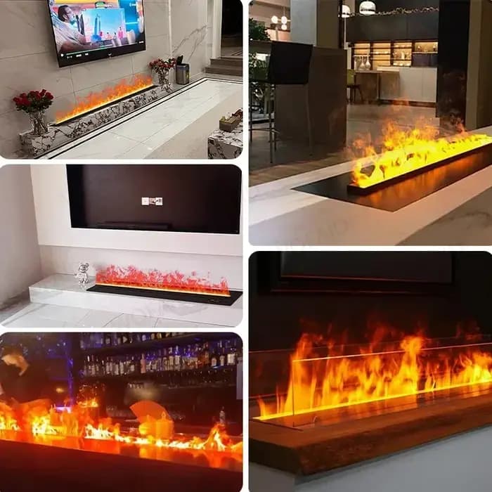 Cheminée électrique 3D LED personnalisable avec contrôle par application