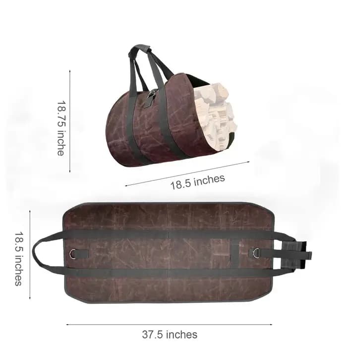Sac de transport en toile Smile Sized pour bois de chauffage