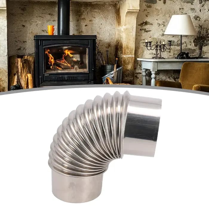 Coude de cheminée en acier inoxydable pour cheminée à bois