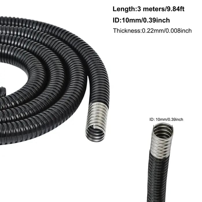 Tube corrugué en acier 304 recouvert de PVC de 4 à 20 mm, tuyau flexible en métal recouvert de plast