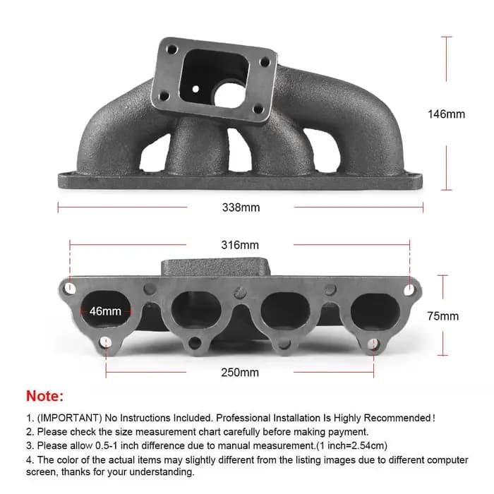 Collecteur d'échappement Turbo en fonte pour Honda Civic