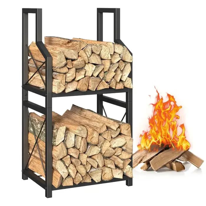 Support à bois en acier pour intérieur