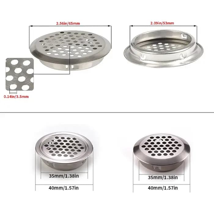 6 pièces de couvercles de ventilation circulaires