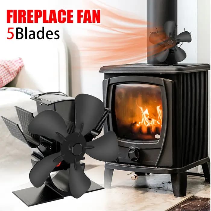 Mini ventilateur de poêle silencieux à 5 lames