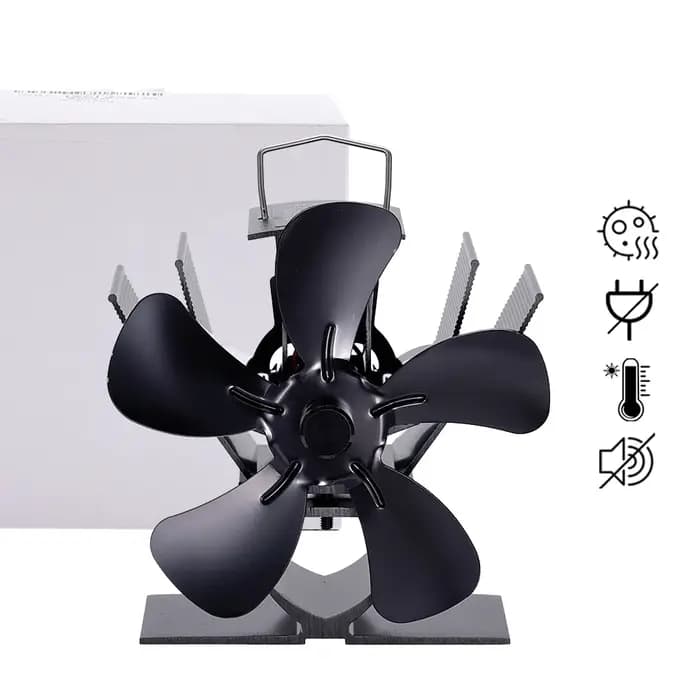 Mini ventilateur de poêle silencieux à 5 lames