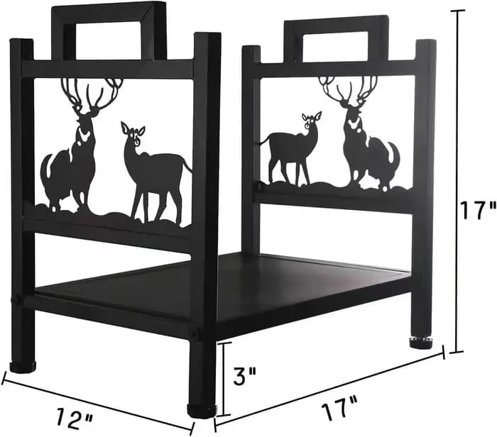 Support de stockage de bois de chauffage en fer forgé noir