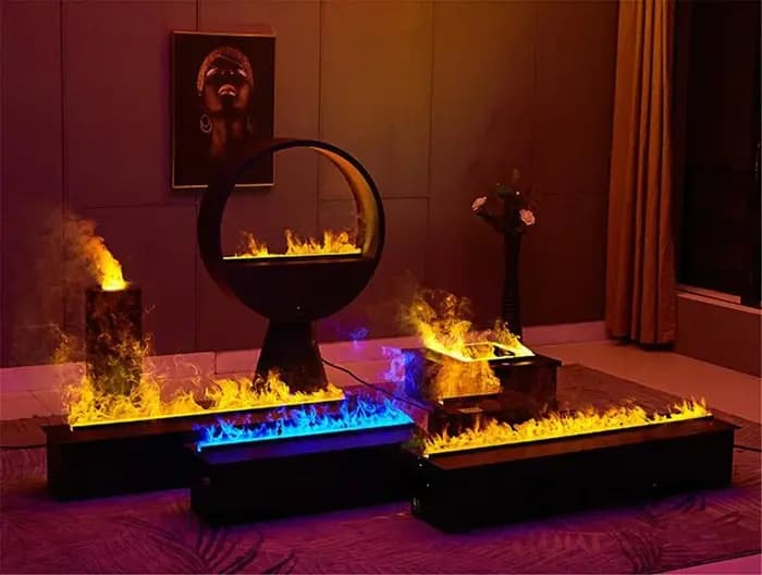 Cheminée électrique LED, flamme 3D, vapeur d'eau, cheminée à vapeur, remplissage et vidange automatiques, fausse flamme pour décoration de salon et de maison