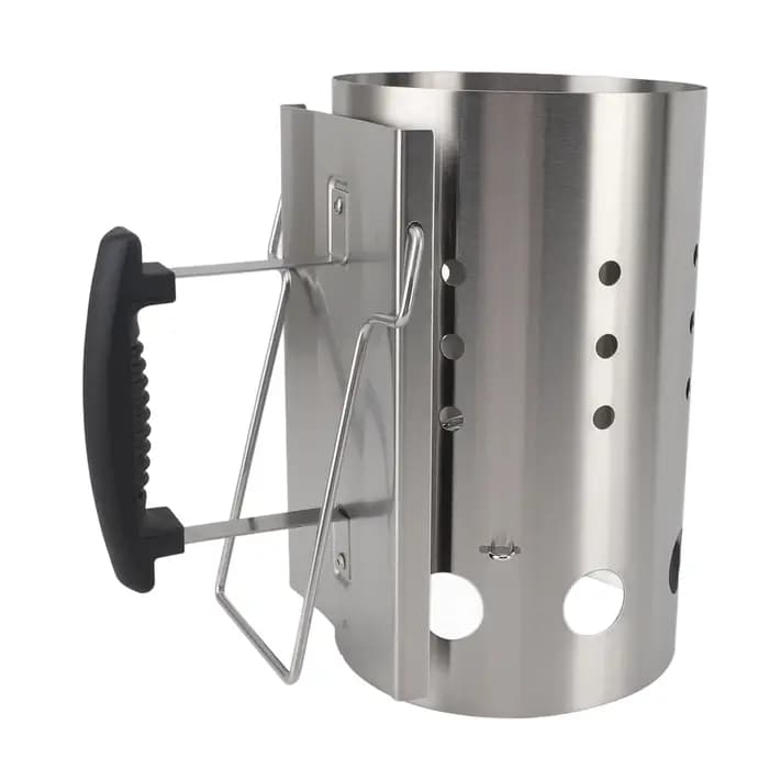 Démarreur à Charbon de Bois en Acier Inoxydable, Portable, Efficace, pour Camping Pique-Nique, Tenda