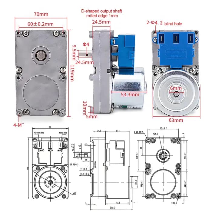 Moteur synchrone à courant alternatif à couple élevé 63KTYZ pour poêles à granulés de biomasse