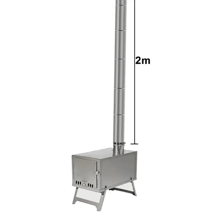 Poêle de tente pliante légère en titane, poêle à dos avec tuyau de cheminée pour tente chaude, Campi