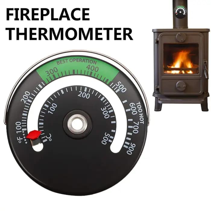 Alliage d'aluminium cheminée ventilateur thermomètre aimant tuyau de poêle