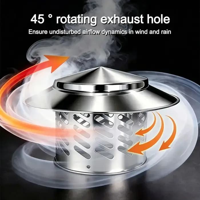 Capot de cheminée durable en acier inoxydable 80/110/160/200 mm
