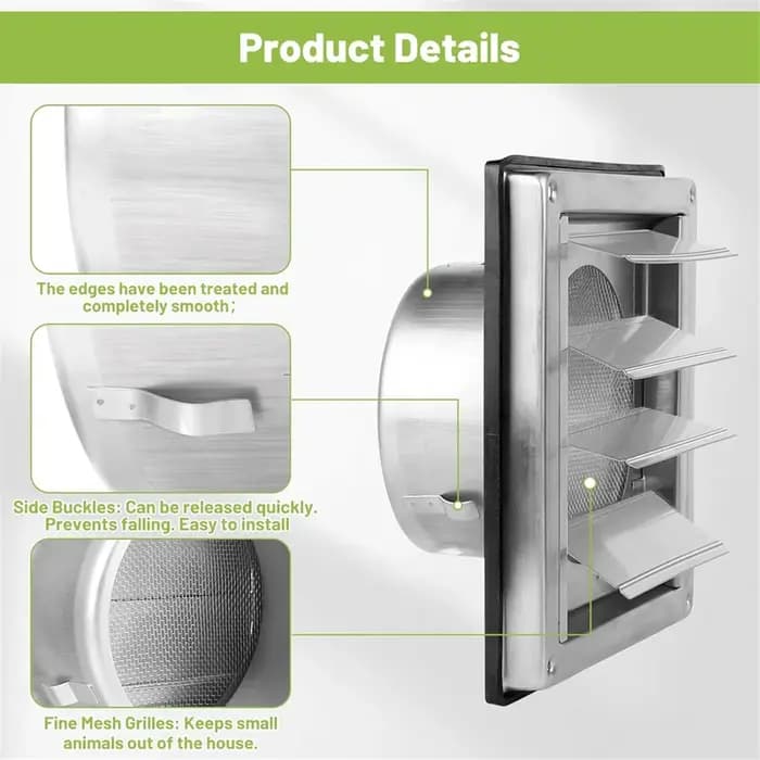 Grille de Ventilation en Acier Inoxydable de 150mm