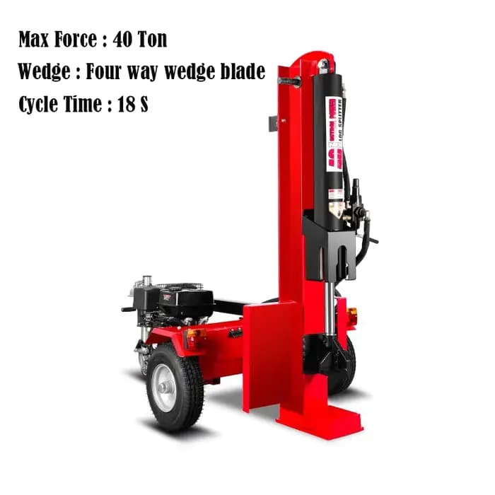 Fendeuse de bois personnalisée 15 CV 40 tonnes Séparateur de bûches hydraulique Processeur