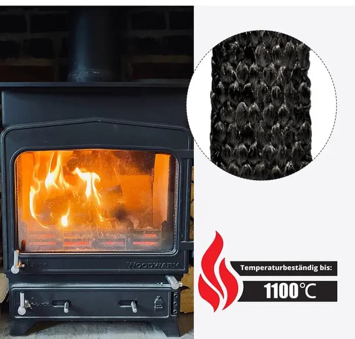 Corde auto-adhésive noire pour poêles plates