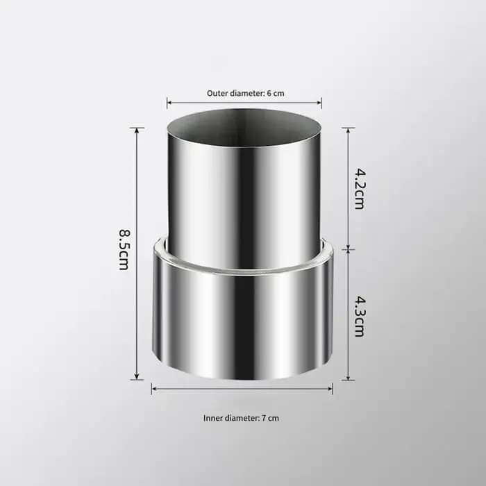 Tuyau de réduction en acier inoxydable pour tuyaux de cheminée et de poêle avec changement de diamètre de 120 mm à 50 mm pour le chauffage ou le refroidissement