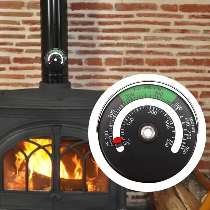 Alliage d'aluminium cheminée ventilateur thermomètre aimant tuyau de poêle