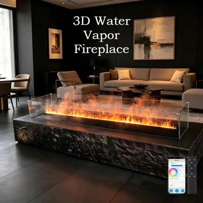 Cheminée linéaire 3D à effet de brume extra longue de 120 cm
