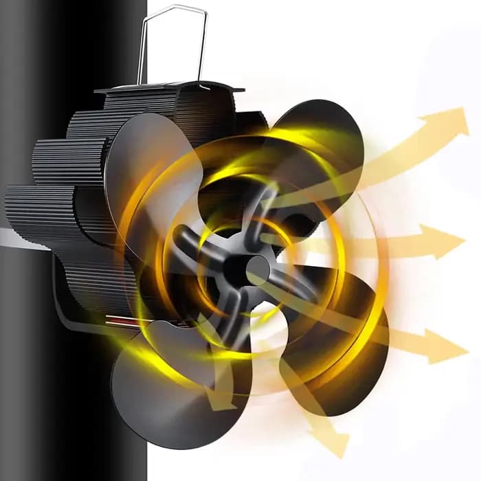 Ventilateur de poêle à 4 pales alimenté par la chaleur, ventilateur de cheminée silencieux, écologiq