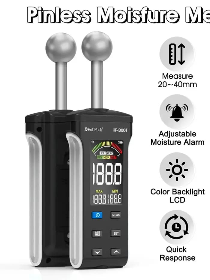 Humidimètre numérique LCD sans aiguille pour bois, détecteur de humidité non destructif pour le bois