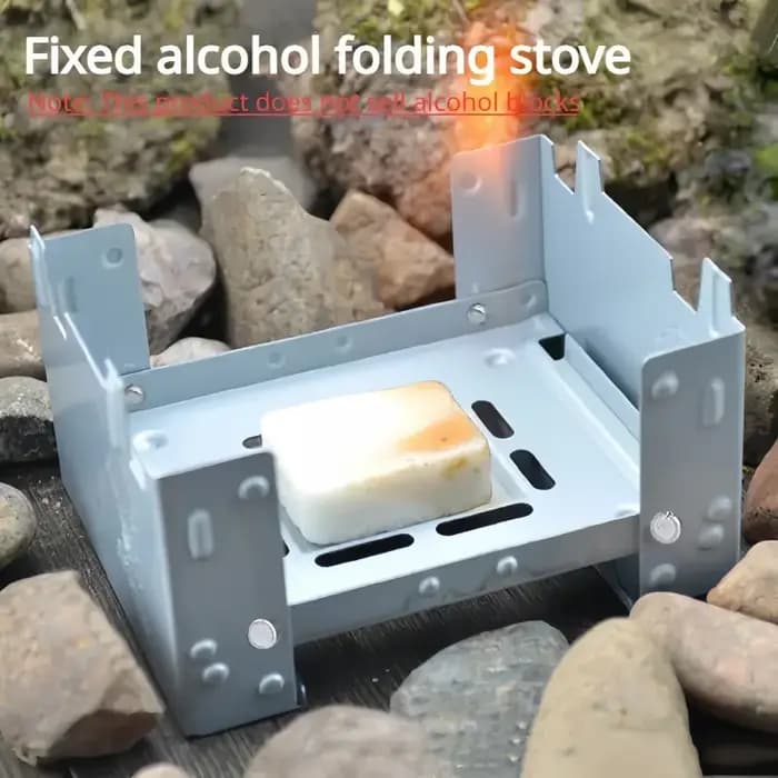 Four pliant portatif de carburant d'alcool solide d'extérieur Mini brûleur de pique-nique poêle de Camping en fer