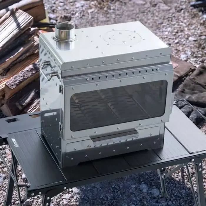 Camping poêle à bois 430 acier inoxydable tente chaude