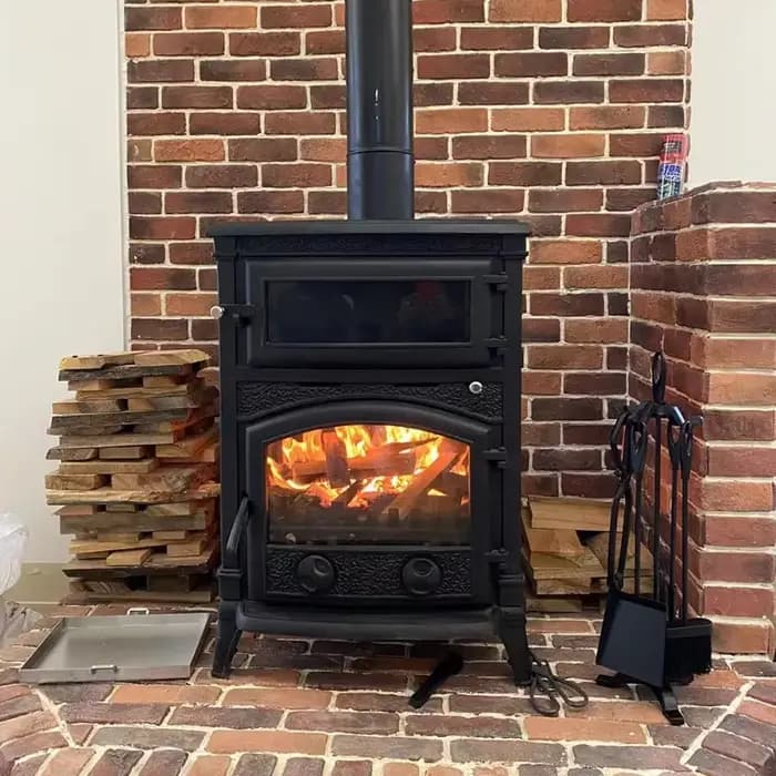 Four de cheminée à bois de chauffage de cuisson directe en fonte moderne