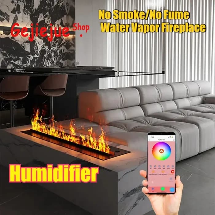 Cheminée à brume 3D intelligente : contrôle par application Tuya