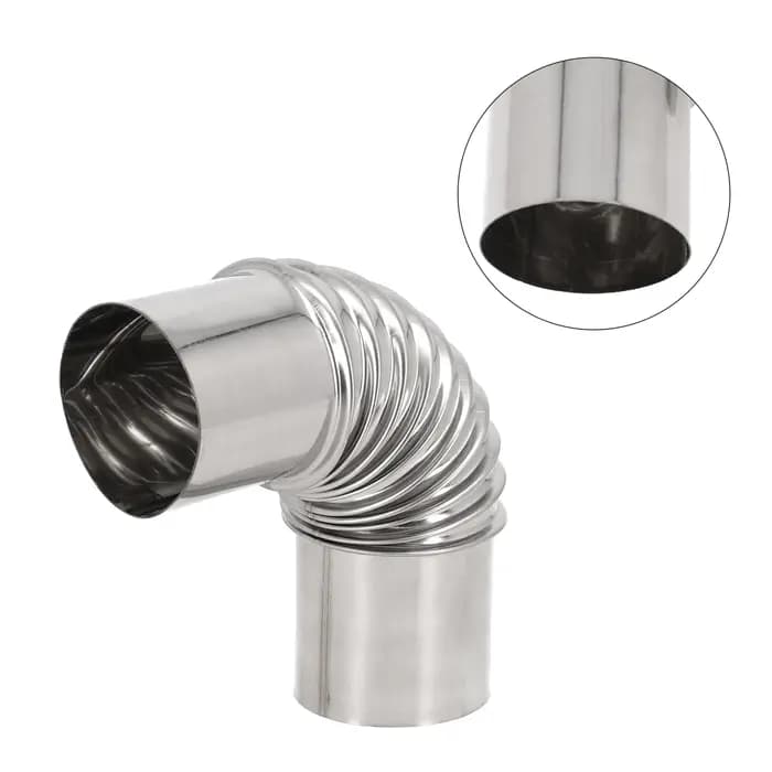 1 pièces 90 degrés tuyau de coude de conduit cheminée // doublure courbure en acier inoxydable//acier multi-fusion