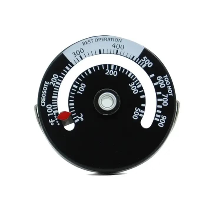 Thermomètre magnétique pour poêle à bois 100-900 ° F, Cadran en émail noir avec aiguille en laiton e